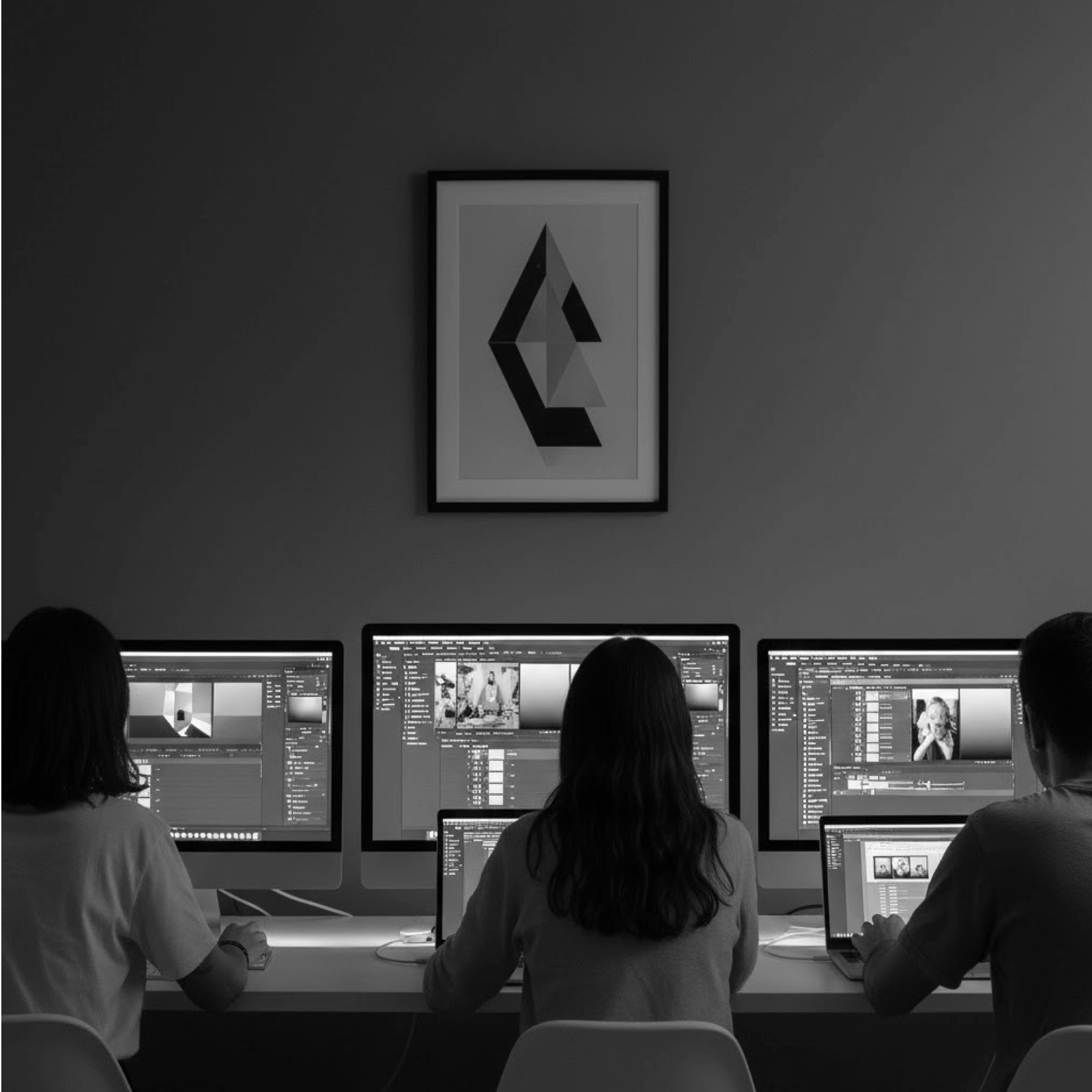 Dos personas colaborando en un proyecto de diseño en la oficina