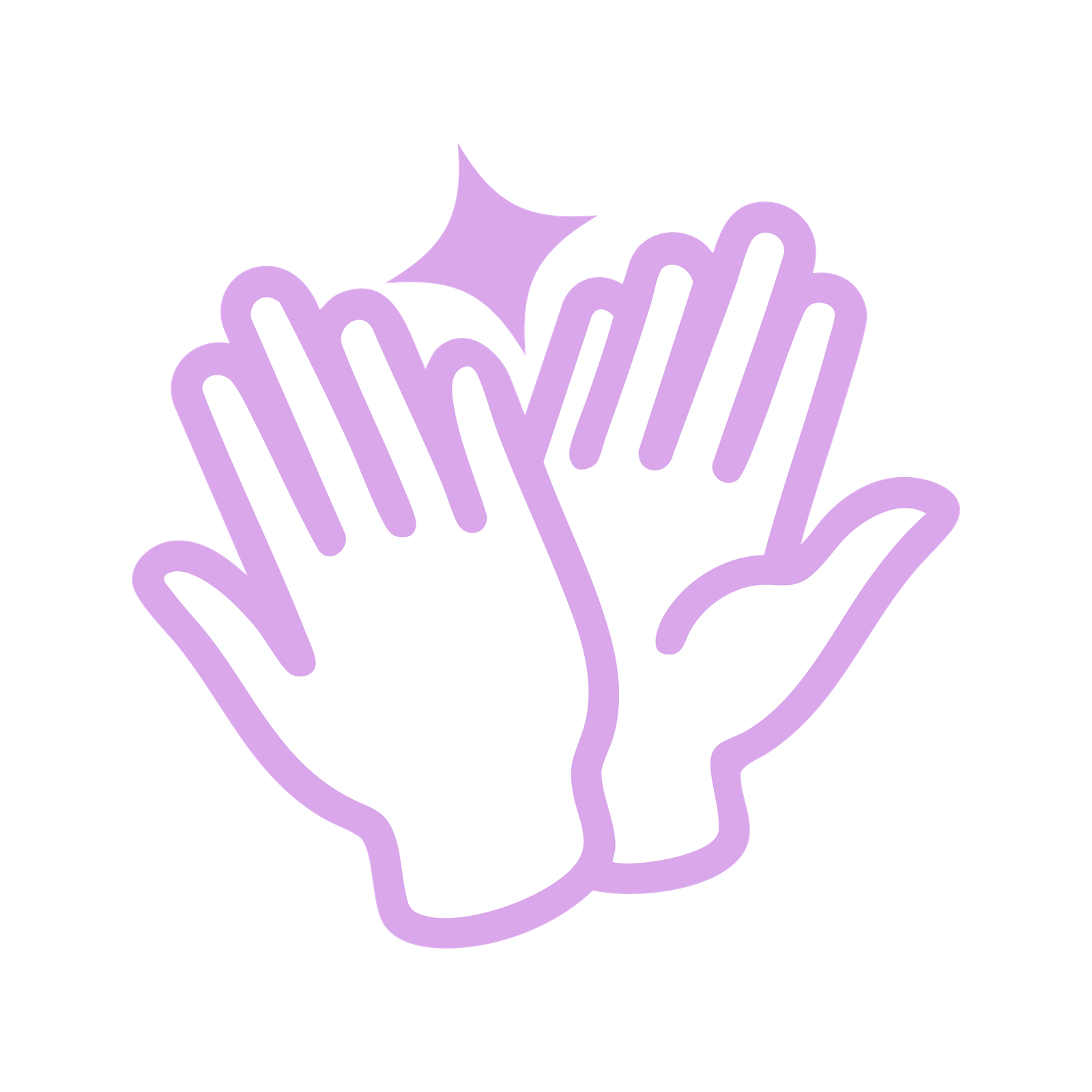 Icono de manos unidas en colaboración